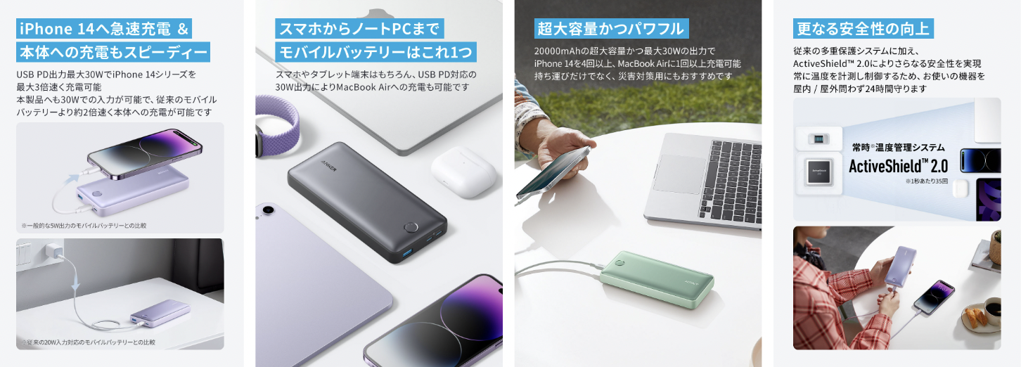 美品！！Anker 20000 PD 20W セット！（iPhone14用） Anker PowerCore Essential 20000mAh PD Portable Phone Backup